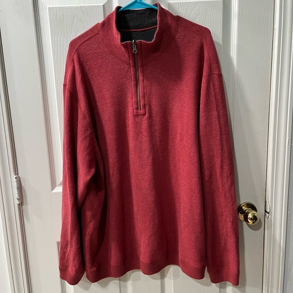 Reversible Cremieux  mens sweater gray and red - Picture 1 of 6